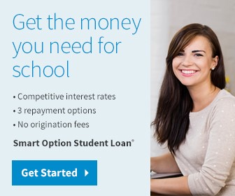 Get the money your need for school. Competitive interest rates. 3 repayment options. no origination fees. Smart option student loans. Get started button to take you to the SallieMae Website.
