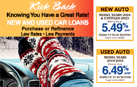 New Autos as low as 5.49% APR - Used or Refinanced Autos as low as 6.49% APR