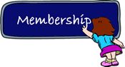 Girl writing on a chalkboard the word membership