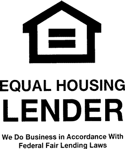 Small outlined black and white house that is a Logo for Equal Housing Lender that states: Equal Housing Lender   We Do Business in Accordance With Federal Fair Lending Laws